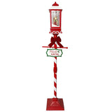 Poste Vermelho/Branco Papai Noel 148cm (Musical e Nevando)