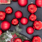 Kit 24 Bolas de Natal 8cm Essenciais (Vermelhas)