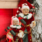Mamae Noel Em Pé Verde e Vermelho 60cm