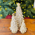 Arvore Natalina Dourada e Branco de Resina 14cm - P