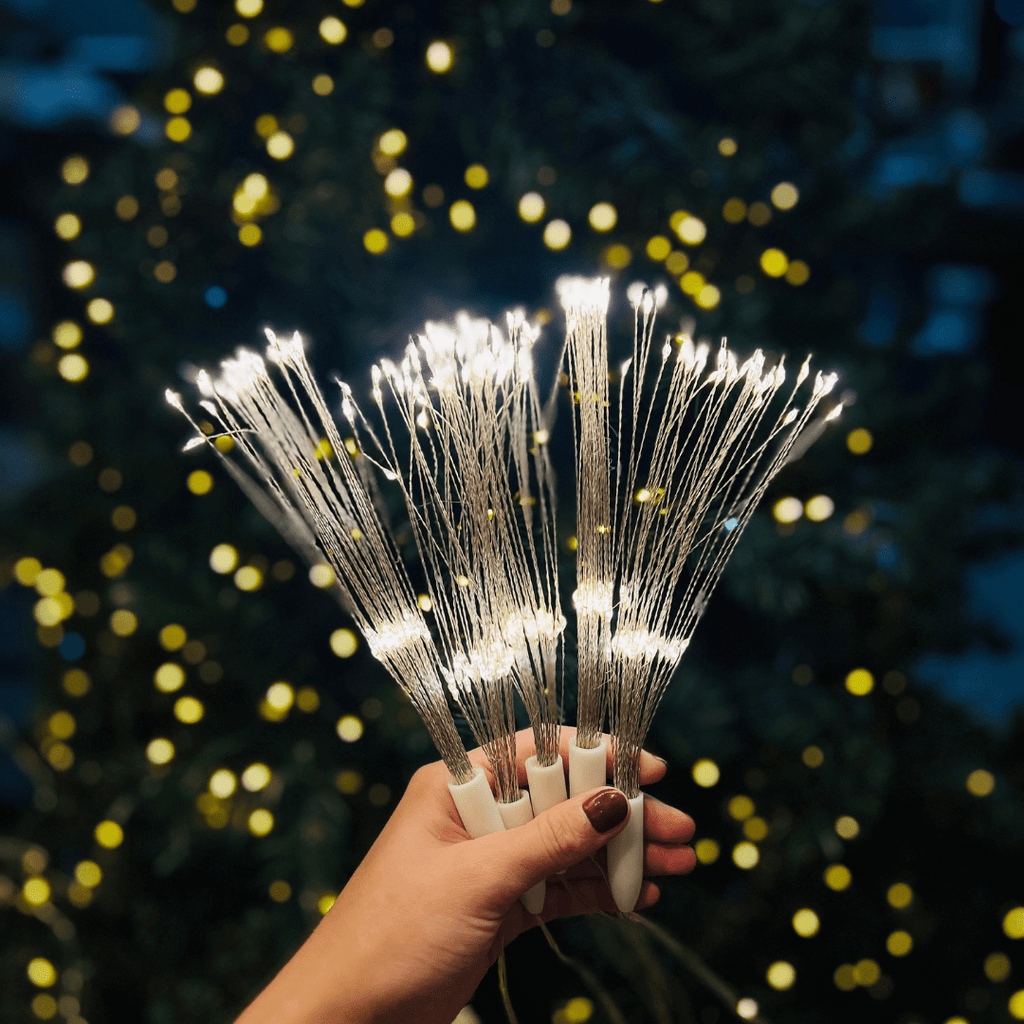 Pisca Fogos de Artificio 320 Leds Branco Quente Bivolt Com Funçoes 4m