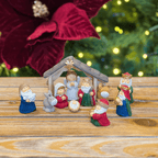 Mini Presépio Natalino de Resina 8cm - 11 Peças
