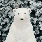 Urso Polar Natalino Mãe e Filhotes Com Glitter 100x50cm
