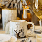 Caneca Natalina Alce de Dolamita 400ml 14x9,5cm