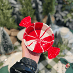 Bowl Natalino de Cerâmica Candy Vermelho e Branco 20cm