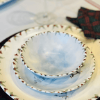 Bowl Decorado Natalino Snow de Cerâmica 16x5cm