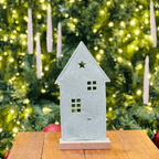 Casa Natalina Alce de Feltro e Mdf Verde 13,5x25,5cm - Handmade