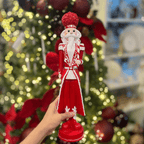 Quebra Nozes Natalino Vermelho e Branco de Resina 41cm