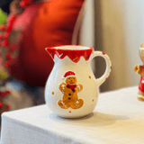 Jarra Natalina Gingerbread de Cerâmica 12cm