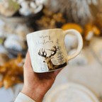 Caneca Natalina Alce de Dolamita 400ml 14x9,5cm