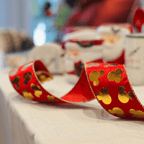 Fita Natalina Mickey Aramada Vermelho e Dourado 6,3x9,14m