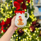 Jarra Natalina Gingerbread de Cerâmica 12cm