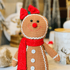 Gingerbread Natalina Menina de Pelúcia 24x15cm - Para Pendurar