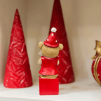 Urso Natalino de Resina Trompetista 20x9cm