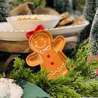 Petisqueira Natalina de Cerâmica Gingerbread Menina 16x2cm