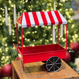 Carrinho de Pipoca Decorativo Vermelho de Metal 37x32cm