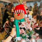 Pick Gingerbread Natalino Vermelho e Verde 64x14cm