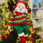 Boneco de Neve Natalino Sentado Com Tricot 65cm