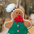 Gingerbread Natalino de Pelúcia Cozinheiro Verde 32cm