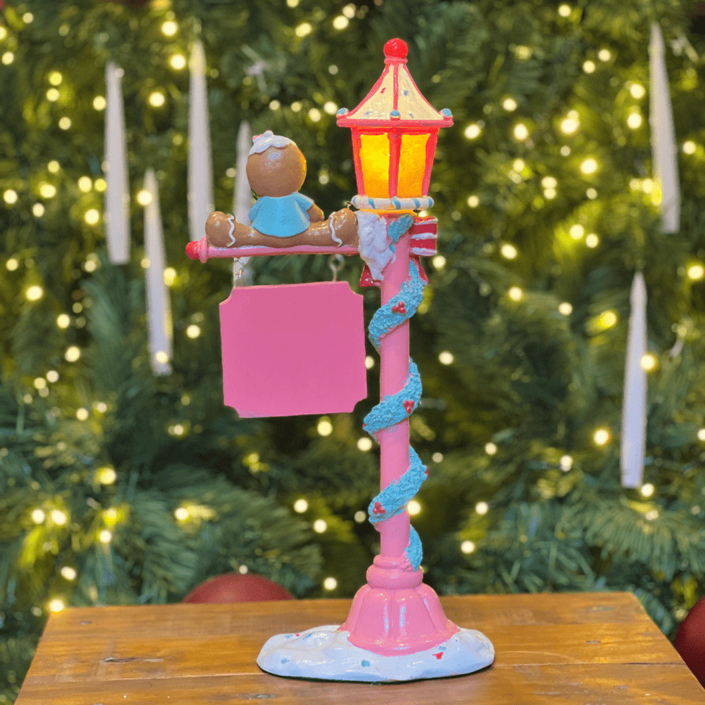 Poste Natalino Gingerbread Candy Color Com Led 36cm