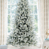 Árvore de Natal Artificial King Flock® 600 Luzes LED Branco Quente