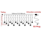 Cortina de Luzes LED Floco de Neve – Magia Natalina em Cada Detalhe