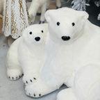 Urso Polar Com Filhote Natalino 100x50cm