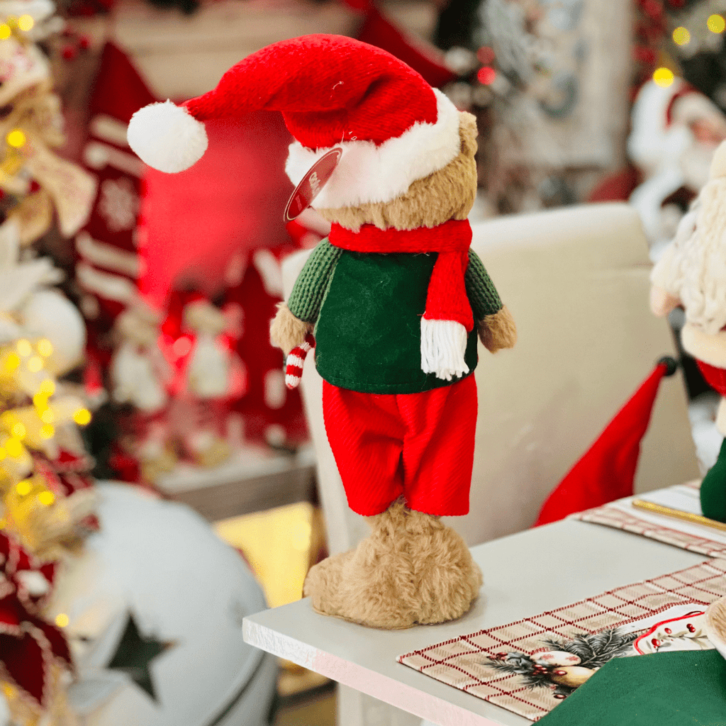 Urso Natalino Em Pé Candy Cane 39cm