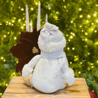 Boneco de Neve Natalino Sentado Champanhe 25cm