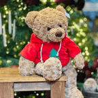 Urso Natalino Com Casaco de Pelúcia 40cm