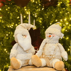 Papai Noel Sentado Champanhe 35cm