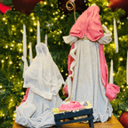 Sagrada Familia Rosa Plus de Resina e Linho 40cm 3pcs