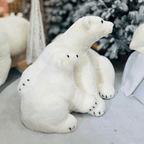 Urso Polar Com Filhote Natalino 100x50cm
