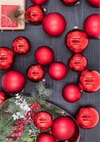 Kit 24 Bolas de Natal 8cm Essenciais (Vermelhas)