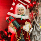 Mamae Noel Em Pé Verde e Vermelho 45cm
