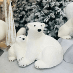 Urso Polar Com Filhote Natalino 100x50cm