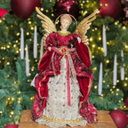 Anjo Natalino Vermelho e Dourado 40cm