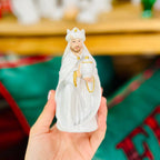 Presépio Branco com Detalhes em Dourado