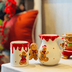 Jarra Natalina Gingerbread de Cerâmica 12cm