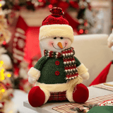 Boneco Neve Natalino Sentado Cachecol e Gorro 30cm