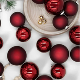Kit 24 Bolas de Natal 8cm Luxo (Vinho)