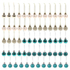 64 Peças Decoração De Natal Bolas Ouro Azul