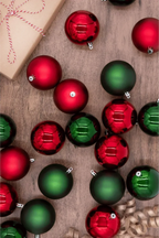 Kit 48 Bolas de Natal (Vermelha e Verde)